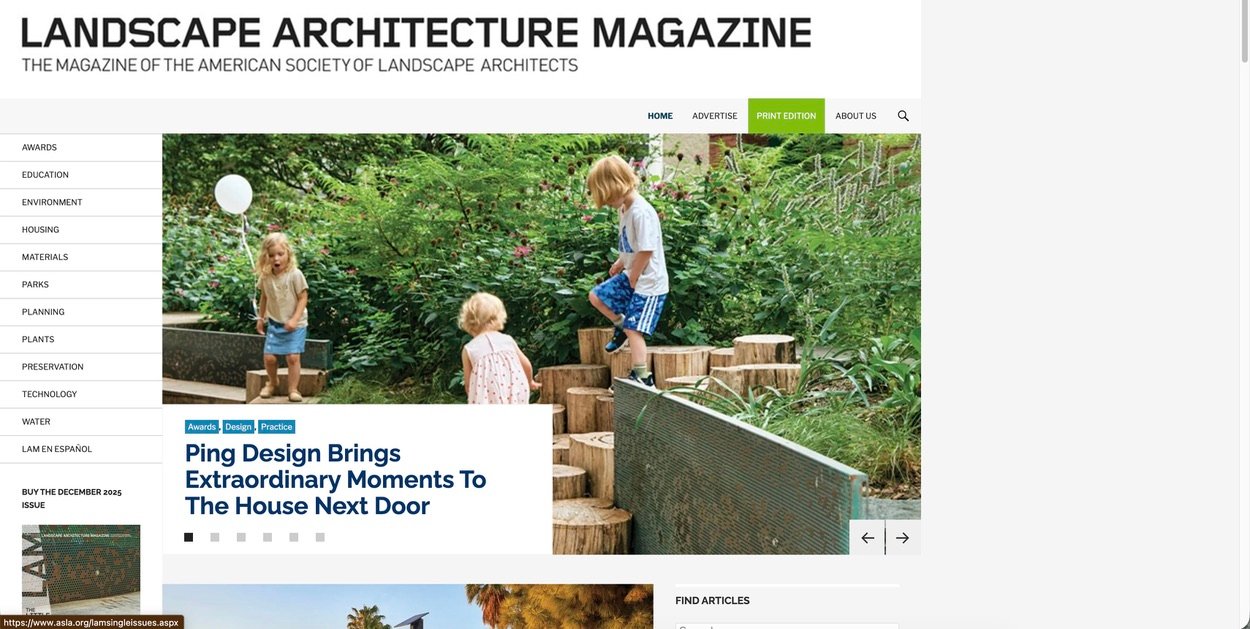 Landscape Architecture Magazine — contributor example