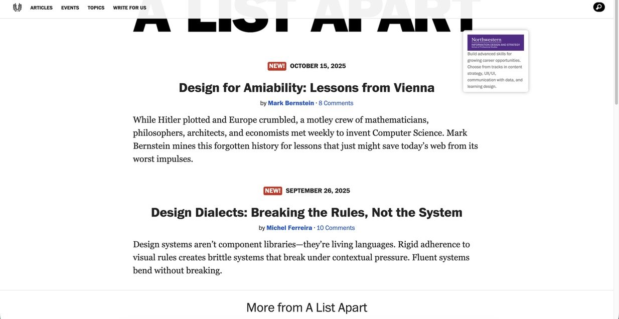 Writer planning an article for A List Apart magazine