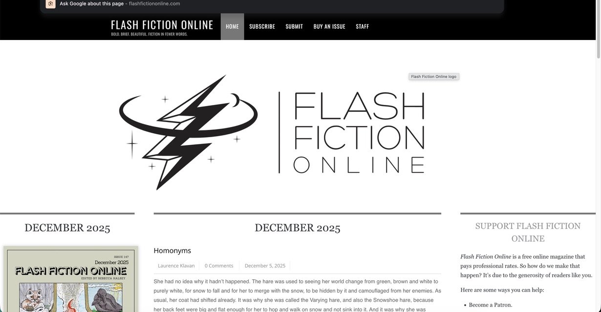 Flash Fiction Online — writing and submitting short-short fiction