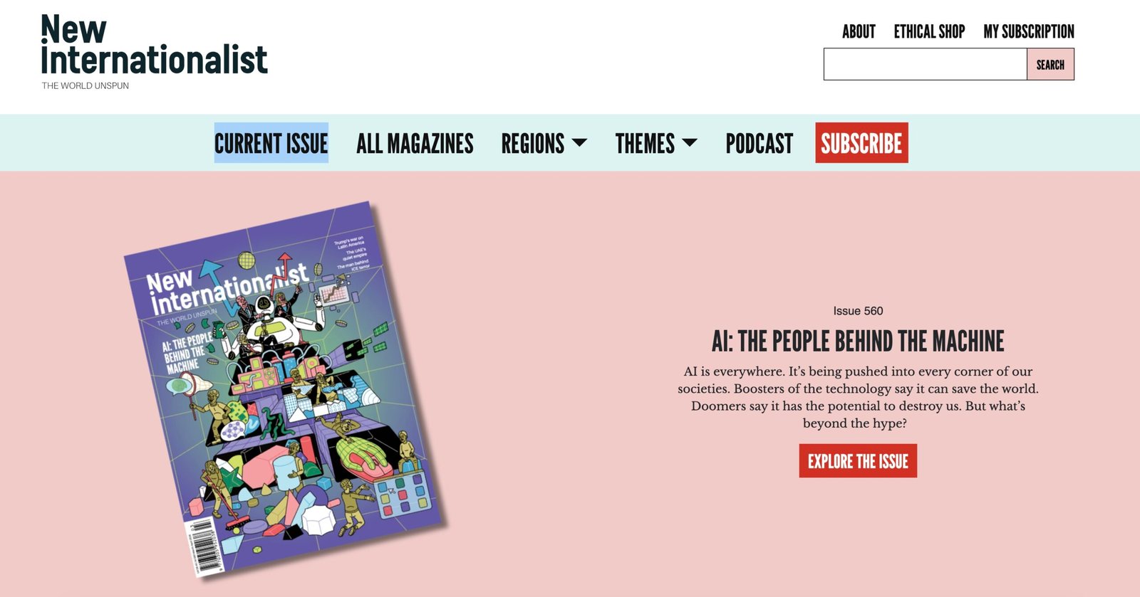 New Internationalist magazine cover - The World Unspun